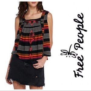 NWT free people black combo sleeveless top
